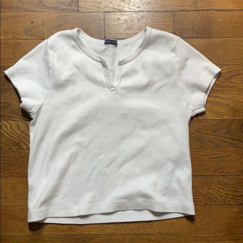 White Brandy Melville cropped t shirt